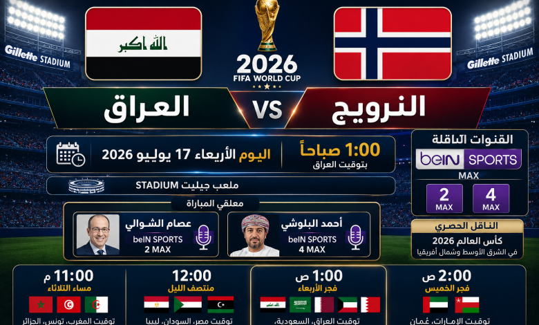 مباراة العراق والنرويج - كأس العالم 2026